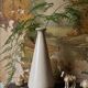 Art Deco conical vase in crackled beige earthenware, circa 1930-1950.