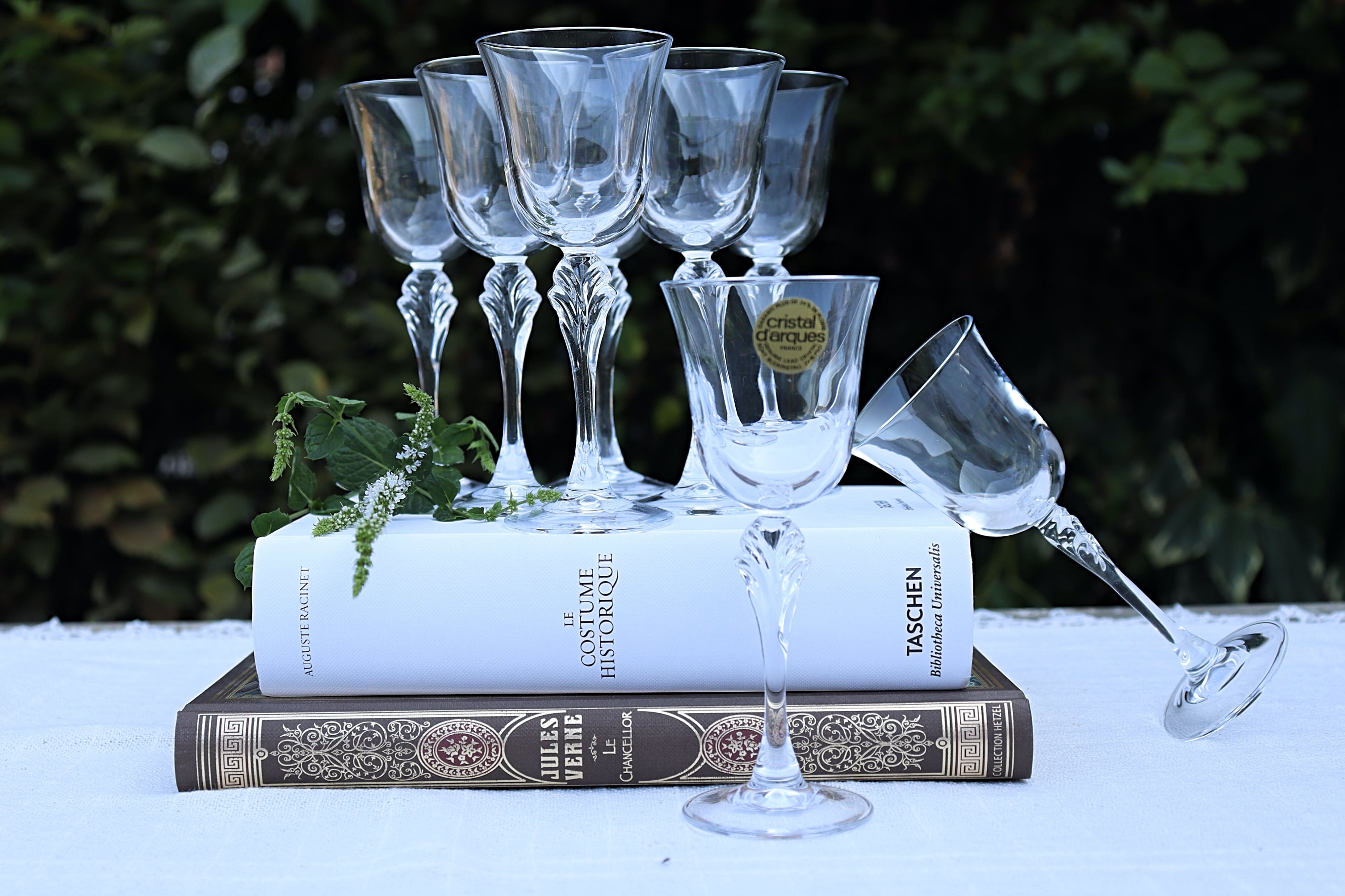 Set 6 vintage French glasses - Cristal d'Arques model Verneuil cira 1985