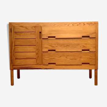 Commode « week-end » en pin des landes par Pierre Gautier Delaye pour Vergnères, France c.1956