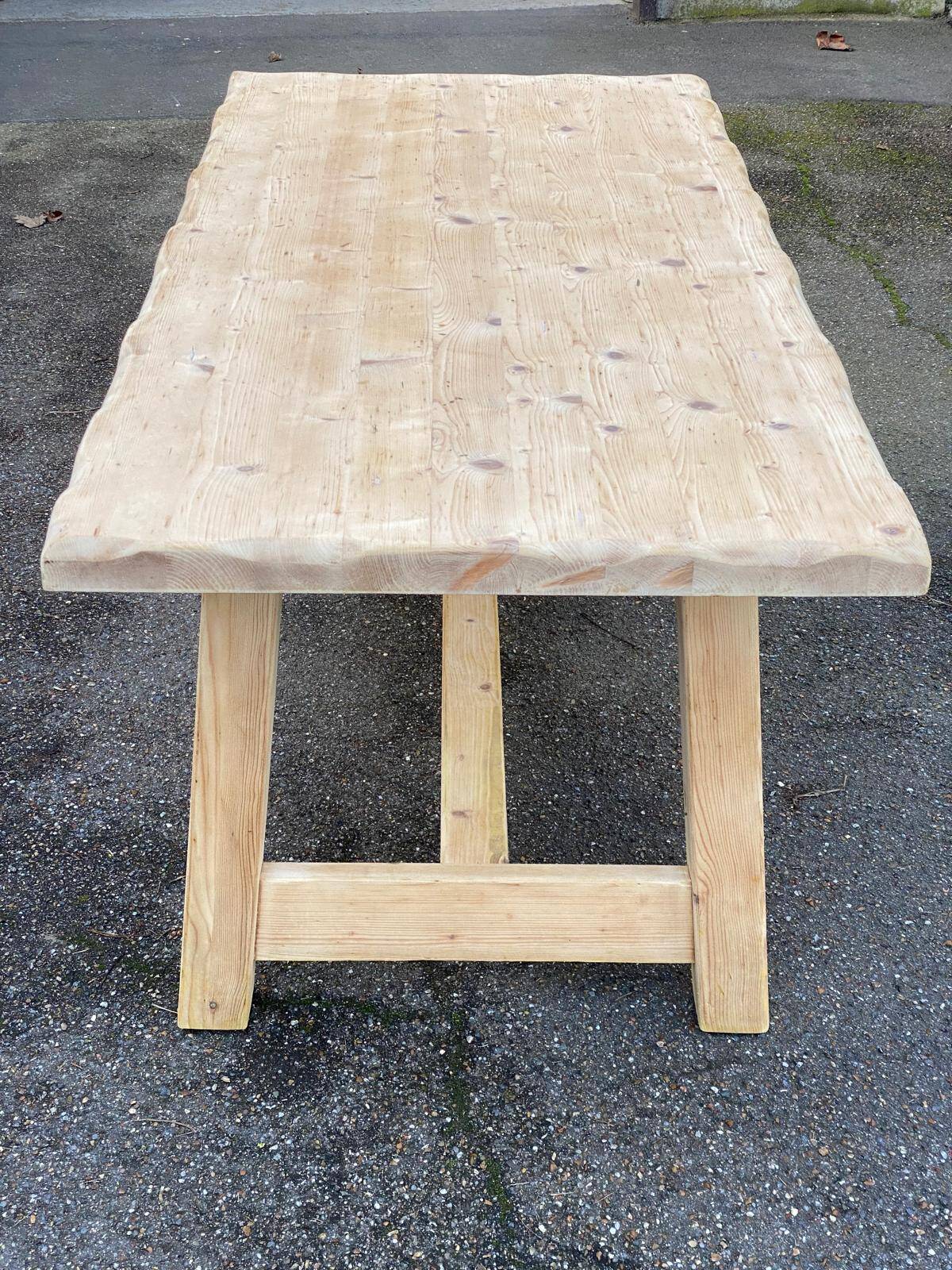 Georges Robert farmhouse table 1960 renovated in raw solid pine 200cm