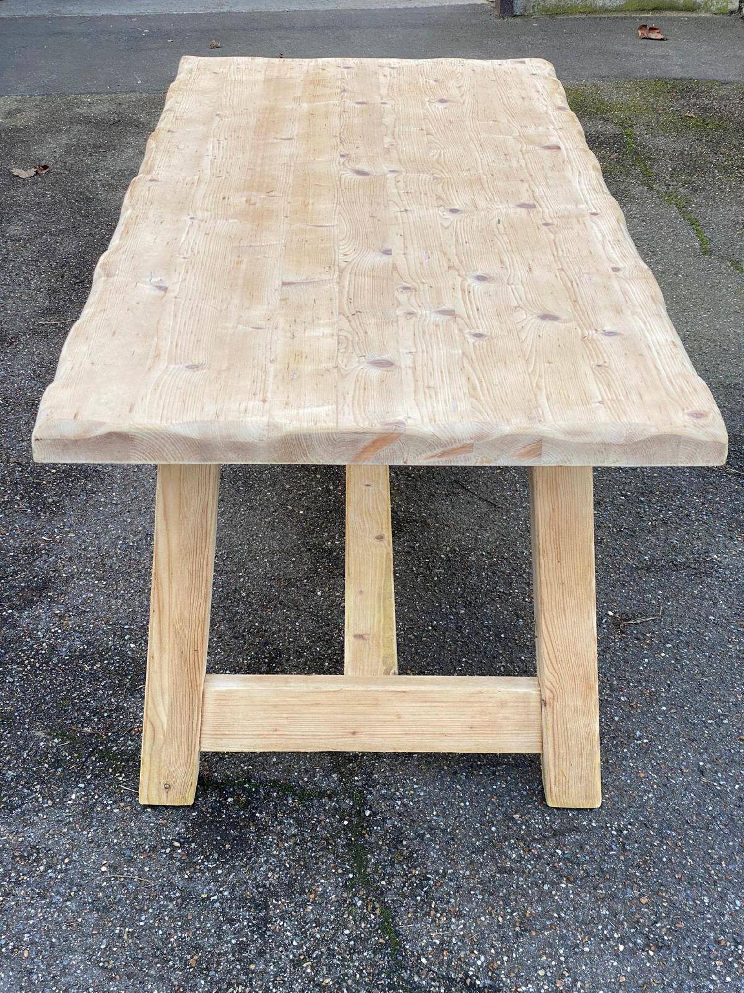Table de ferme Georges Robert 1960 rénovée en pin massif brut 200cm