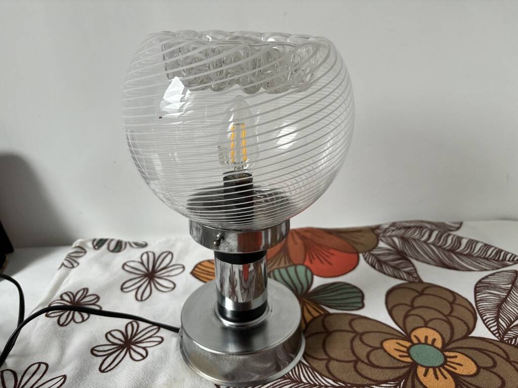 Mushroom lamp chrome murano snaidero italy spage-age 1970