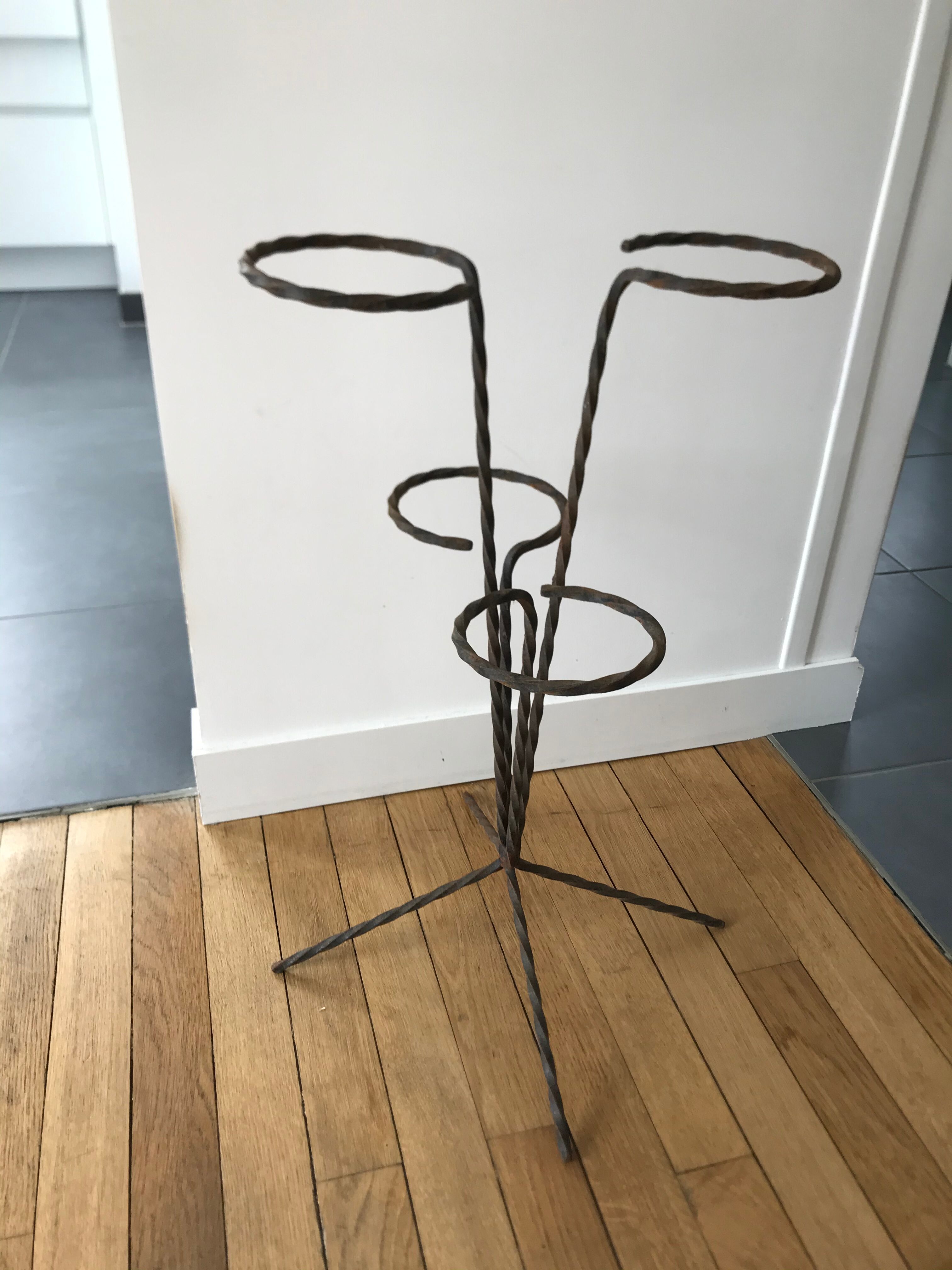 Wrought iron plant holders