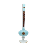Blue and white opaline vase