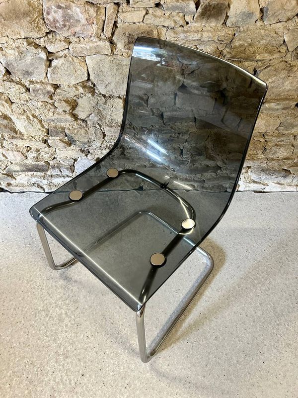 Chaise tobias en métal et plastique par carl ojerstam pour ikea 1990