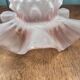 Antique satin pink glass lampshade – Wavy floral edge