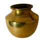 Ethnic vase in antique brass, handcrafted in India.