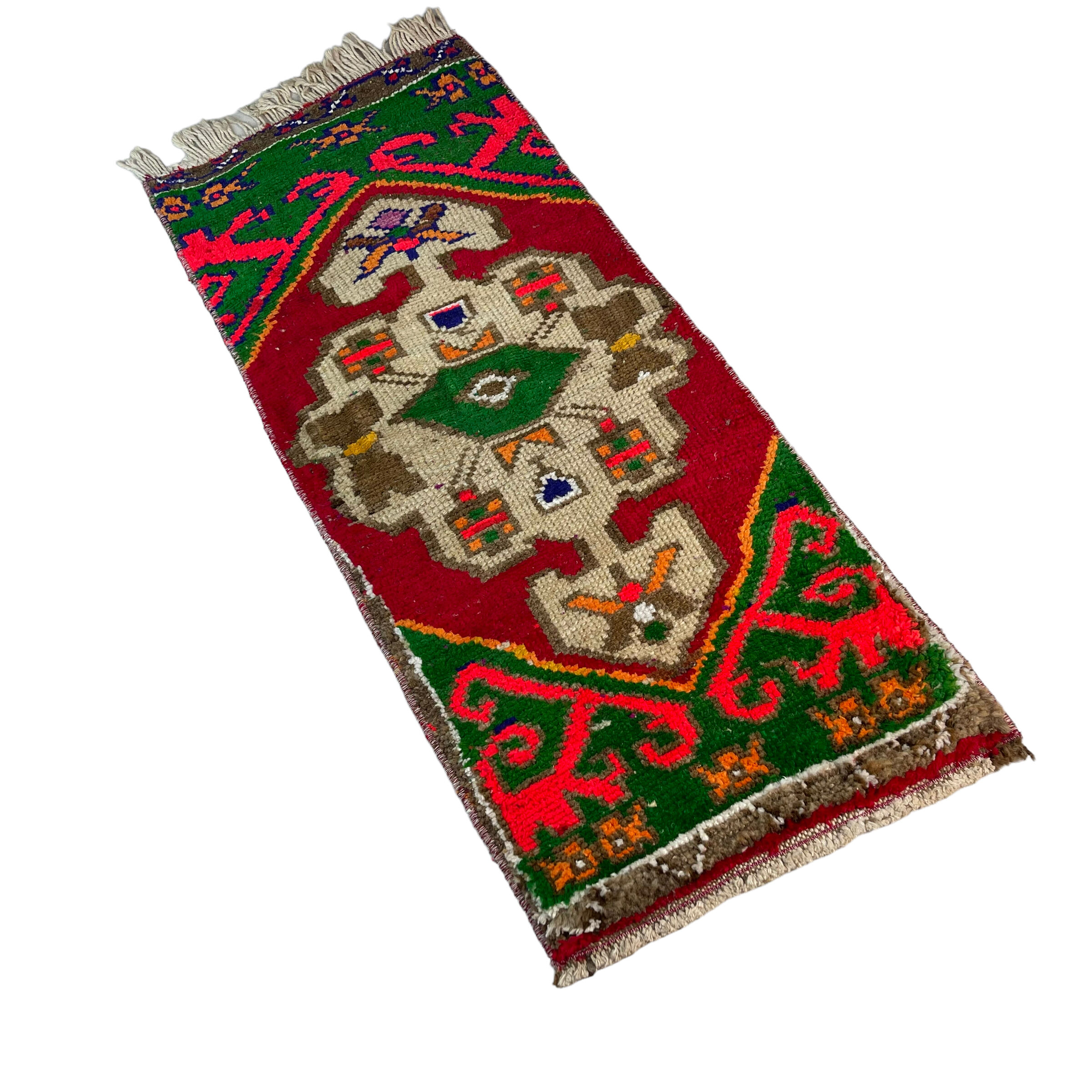 Tapis pastel turc vintage 100 x 43 cm