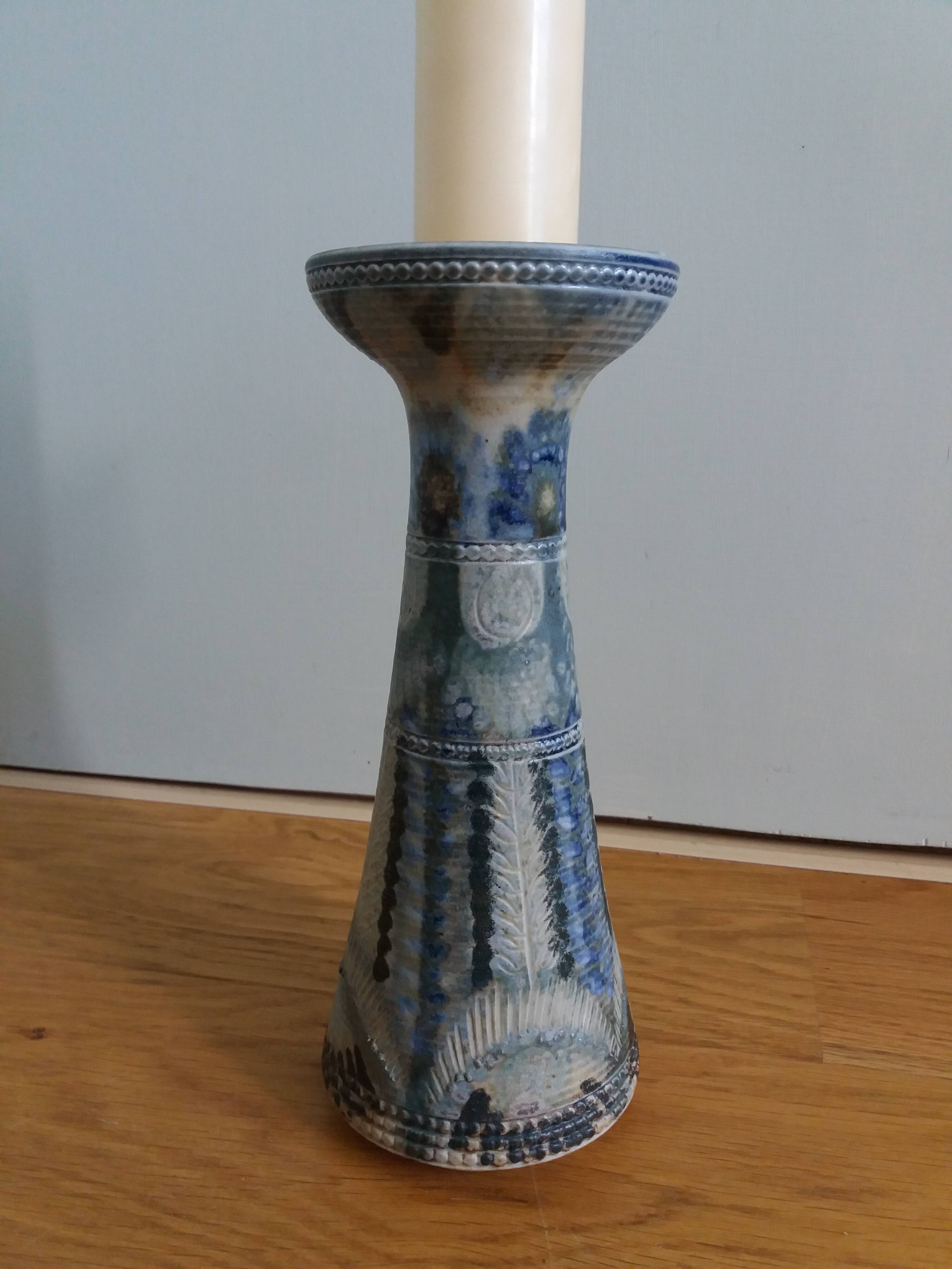 Candle holder vase signed Jean Claude Courjault