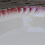 Plat creux en faïence blanche er rose