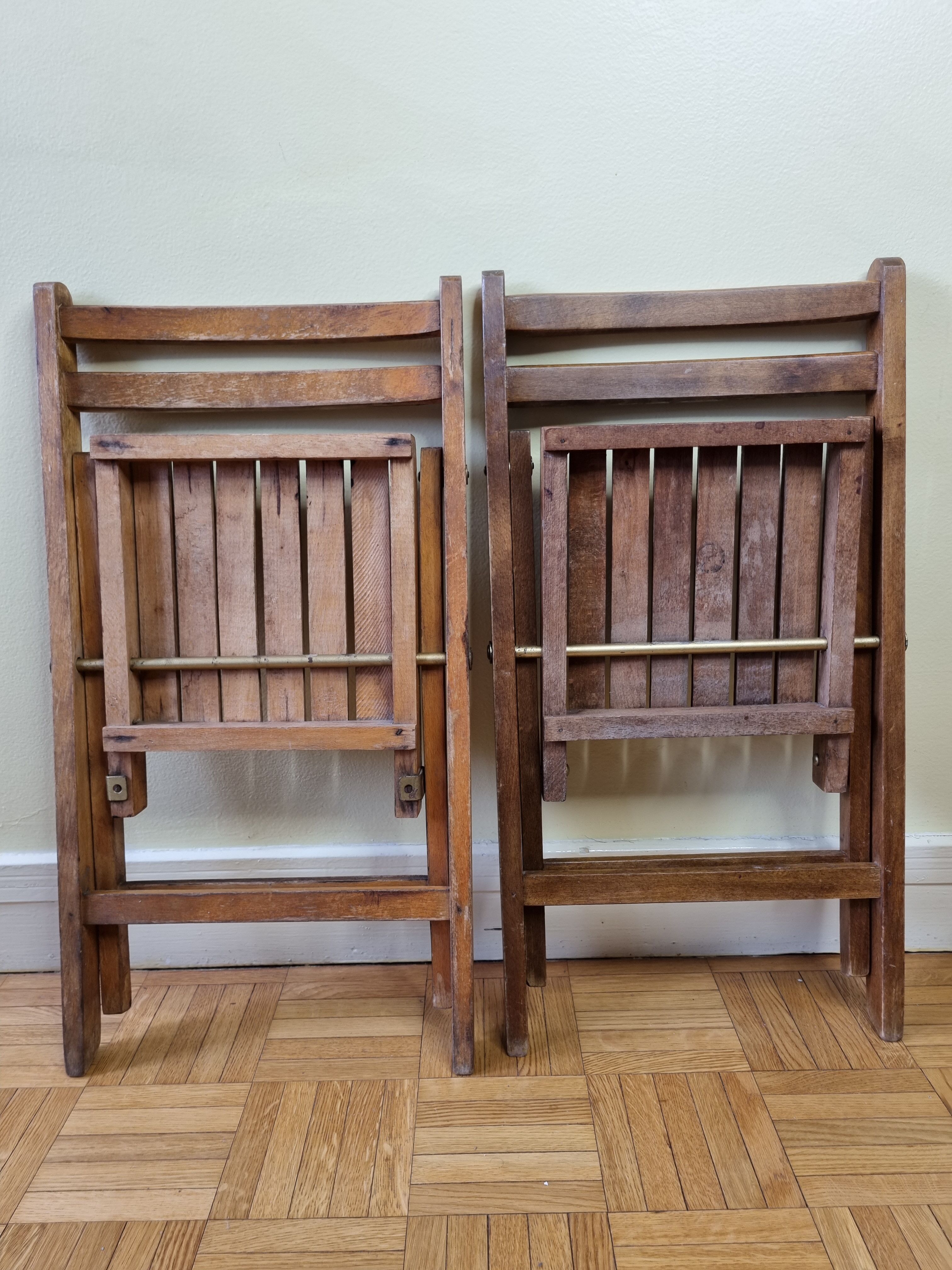 Pair of folding children's chairs, 60s-70s