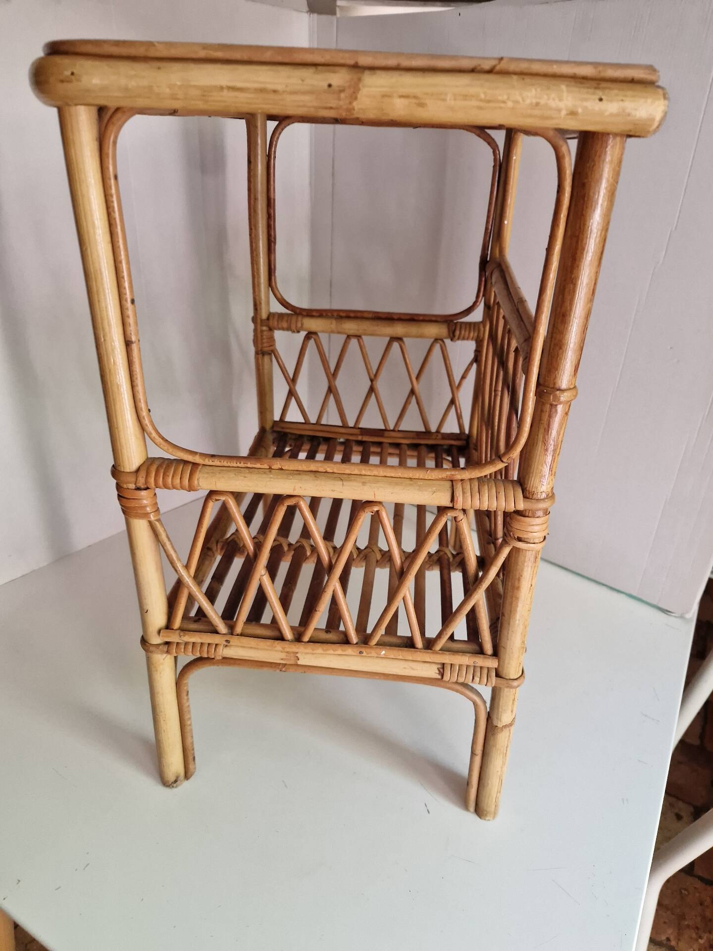 Vintage Rattan Side Table