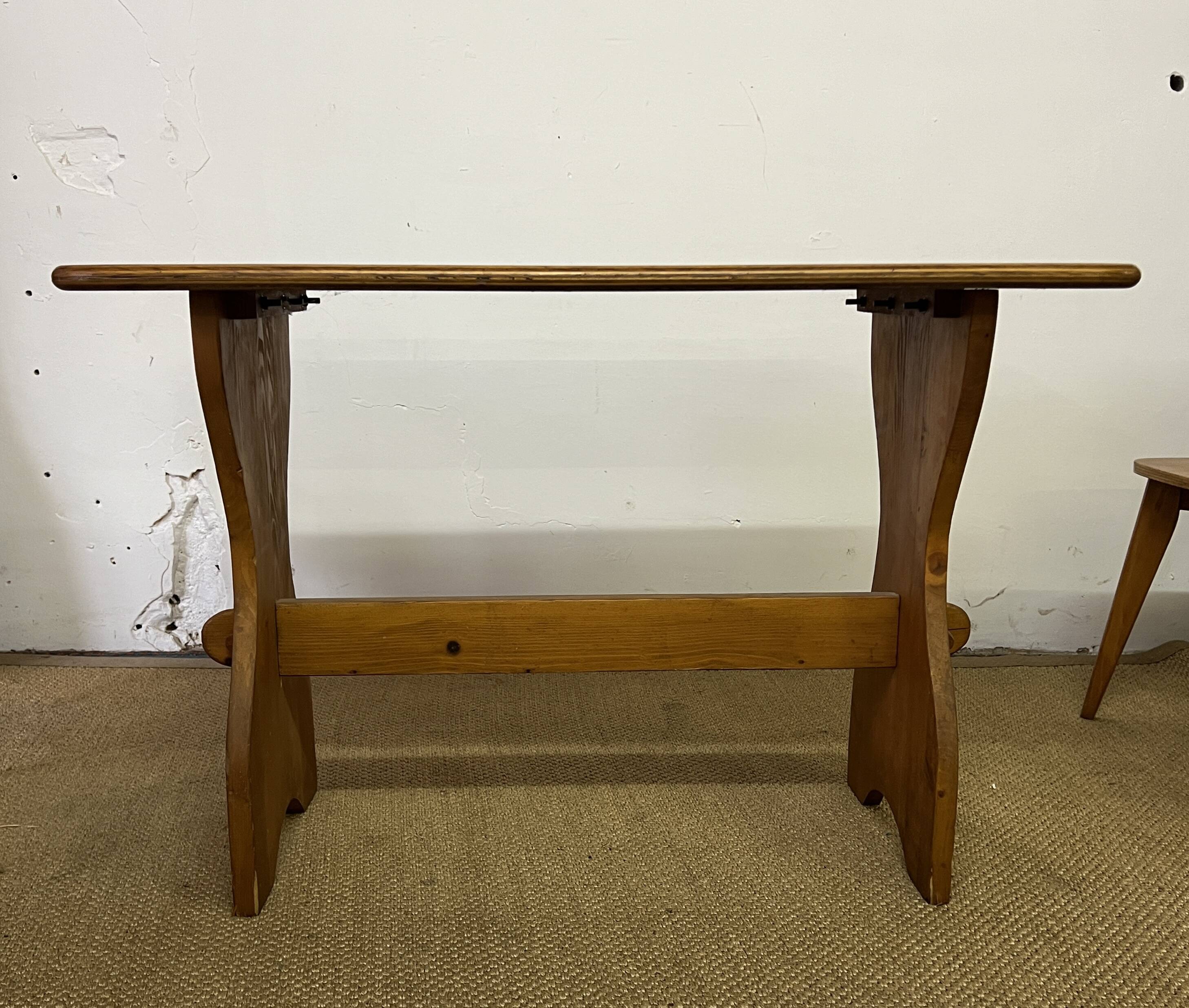 Vintage wooden table and 4 chairs set