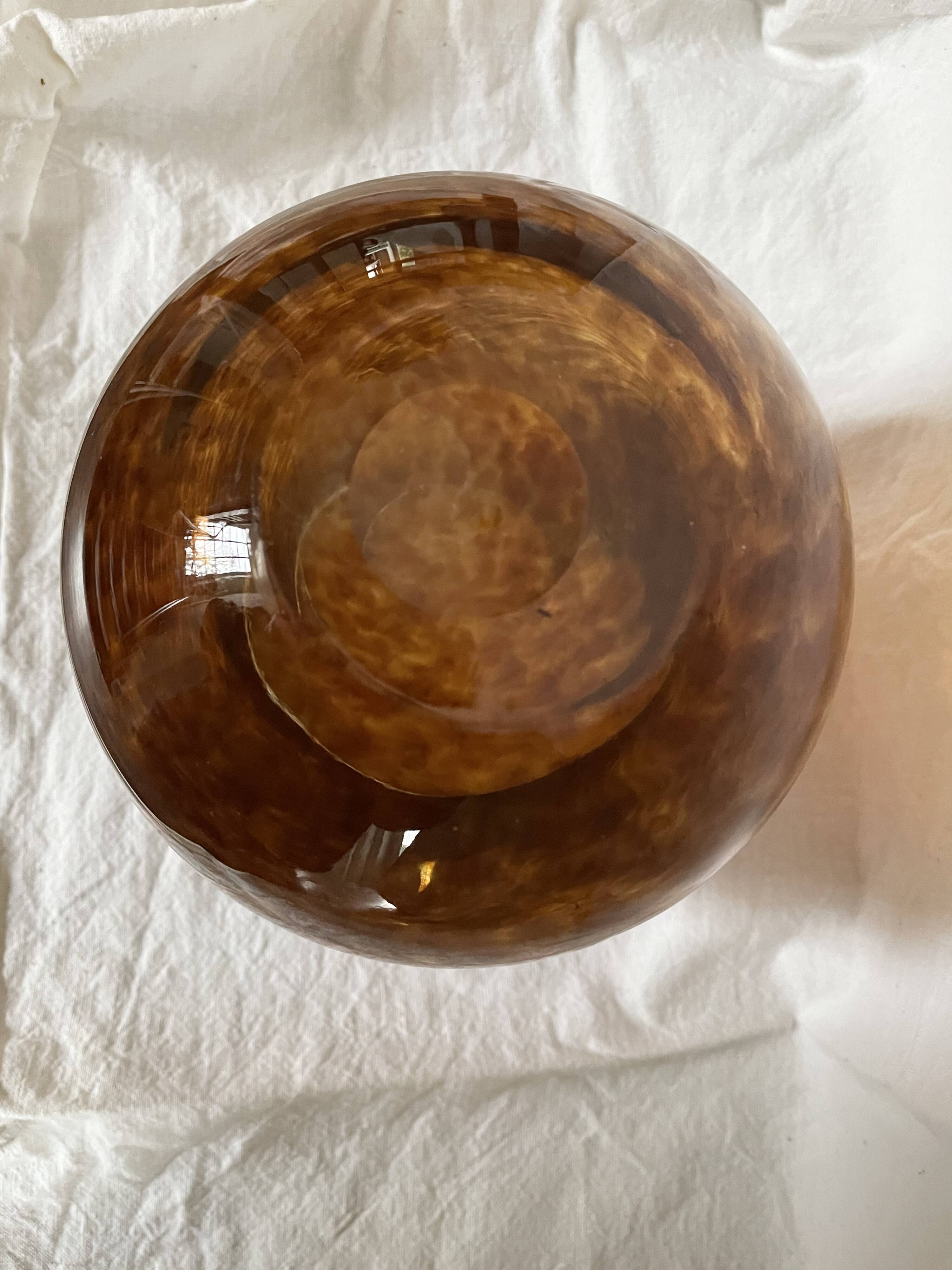 Amber glass vase