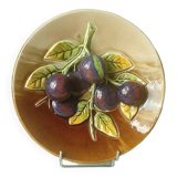 Ceramic plate barbotine trome eye plum late 19th