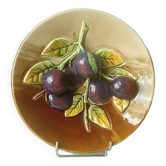 Ceramic plate barbotine trome eye plum late 19th