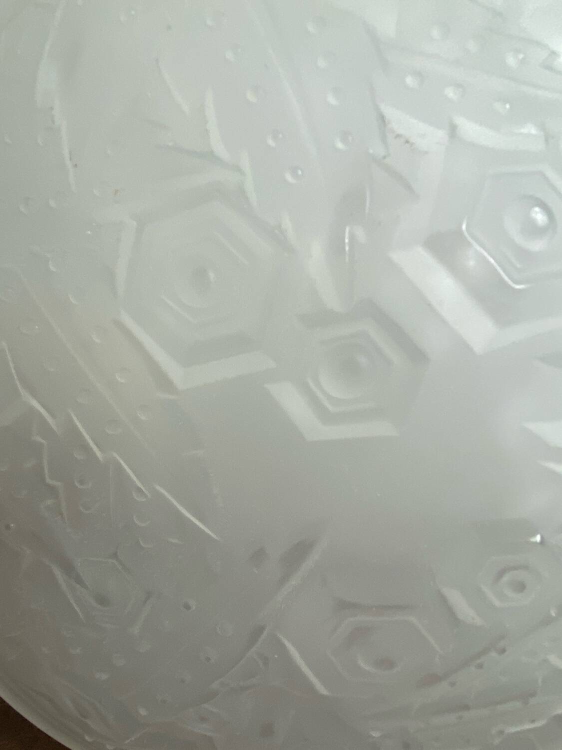 Muller Frères, moulded glass pendant, Art Deco