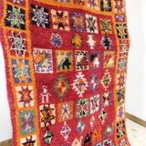 Handmade red Moroccan Berber rug