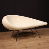 70's design sofa in fiberglass and chromed metal