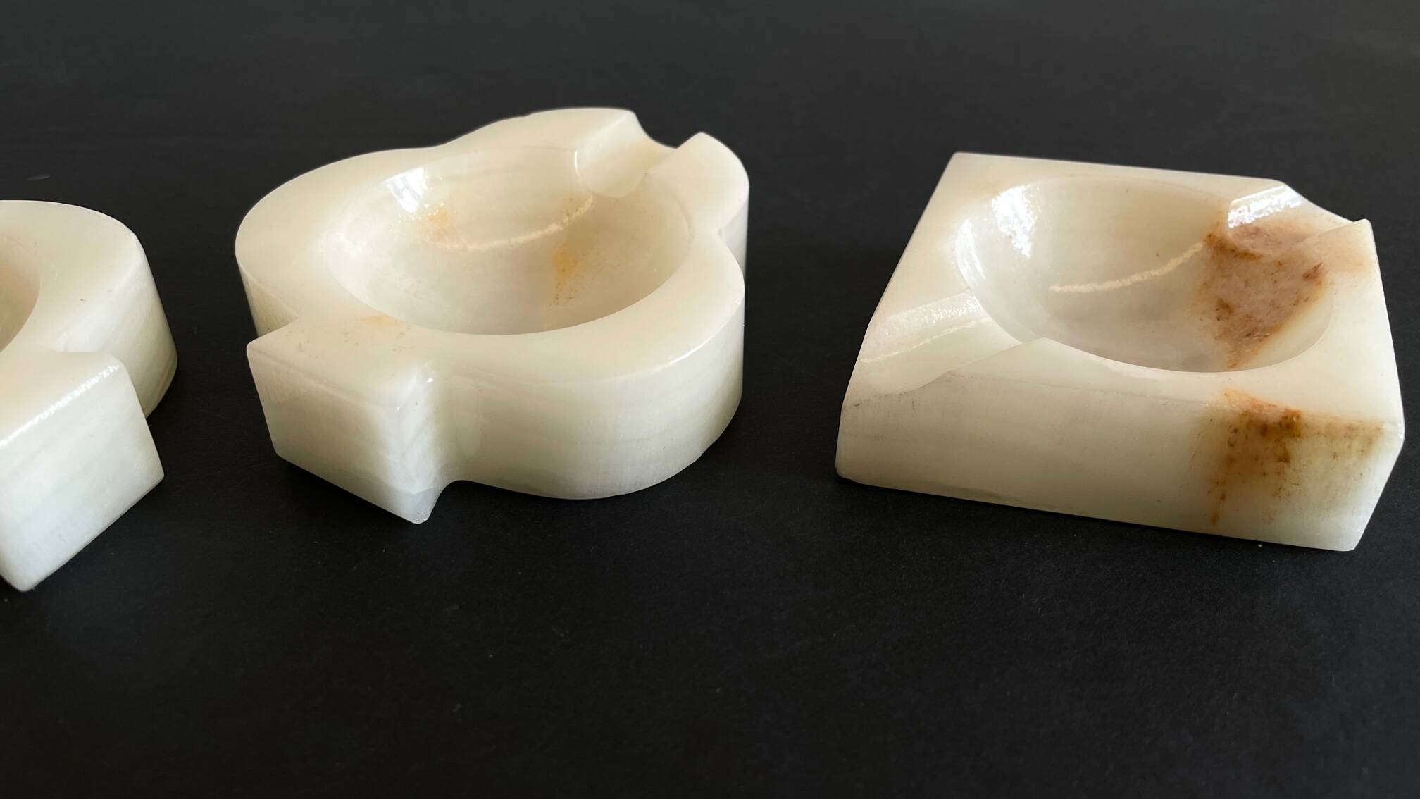 Vintage playing cards onyx ashtrays