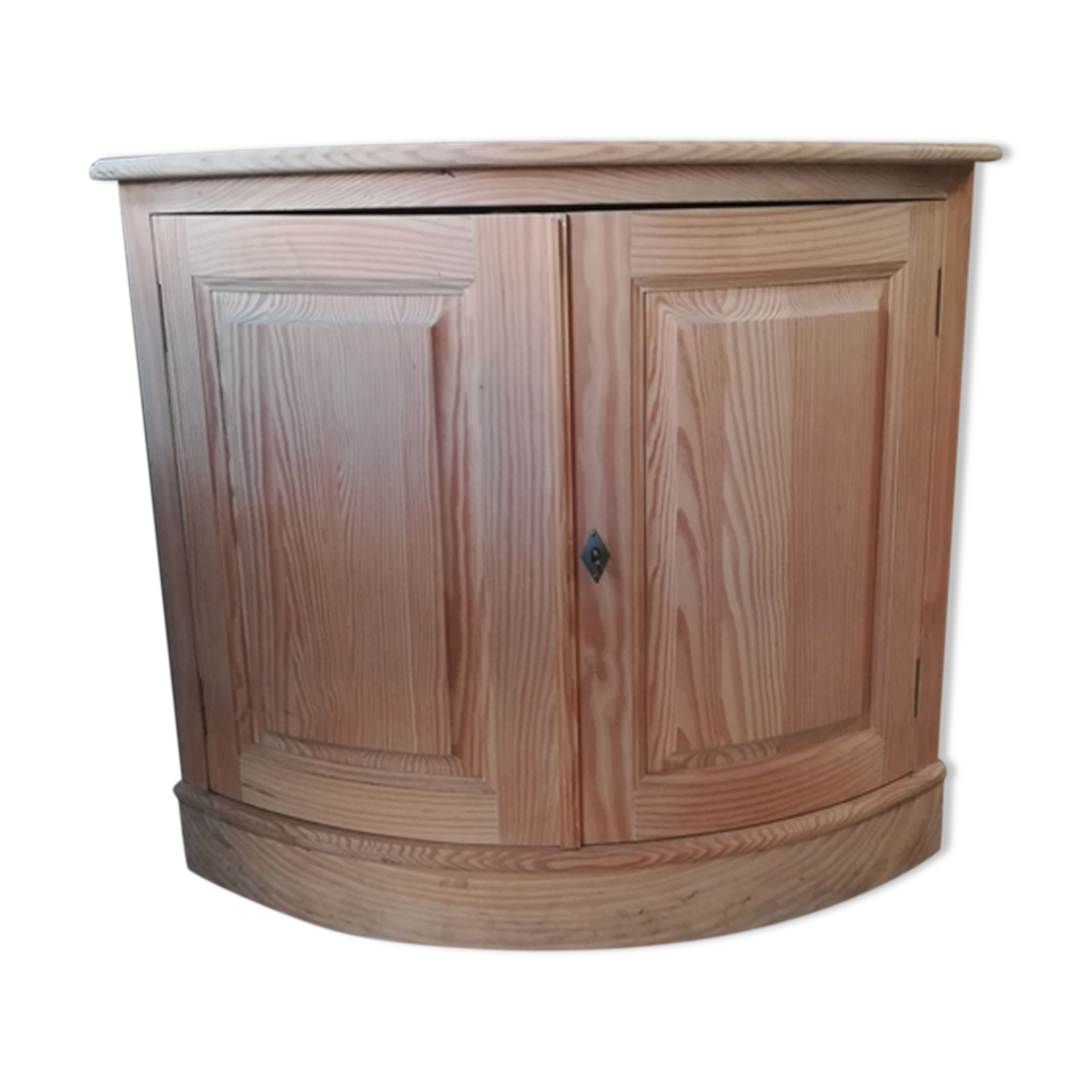 Meuble rond d'angle 2 portes en pin massif | Selency