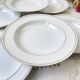 6 deep plates in white and gold porcelain, Bavaria model "Annabell"