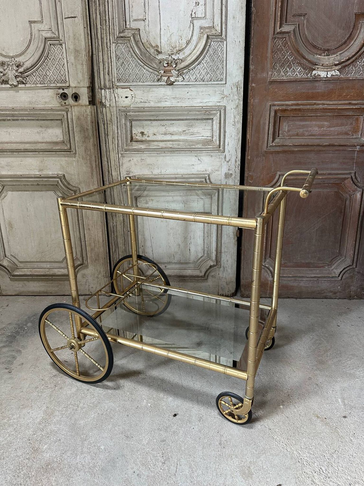 Vintage gold bar cart