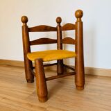 Corner chair wood and straw