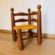 Corner chair wood and straw
