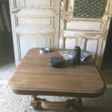 Oak coffee table on casters