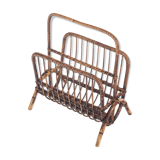 Vintage rattan magazine holder, France 1960