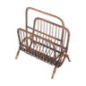 Vintage rattan magazine holder, France 1960