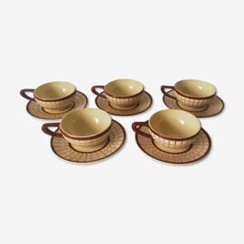 Lot de 5 tasses avec sous tasses