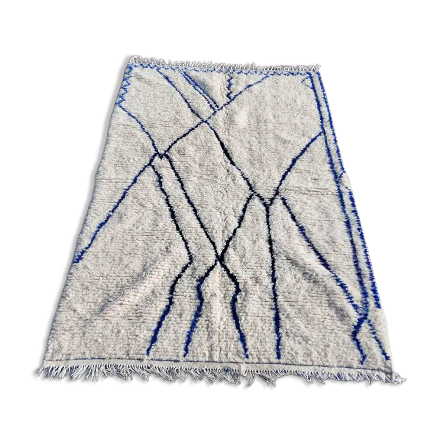 Handmade Moroccan wool rug, large size 250x150 cm, handcrafted.