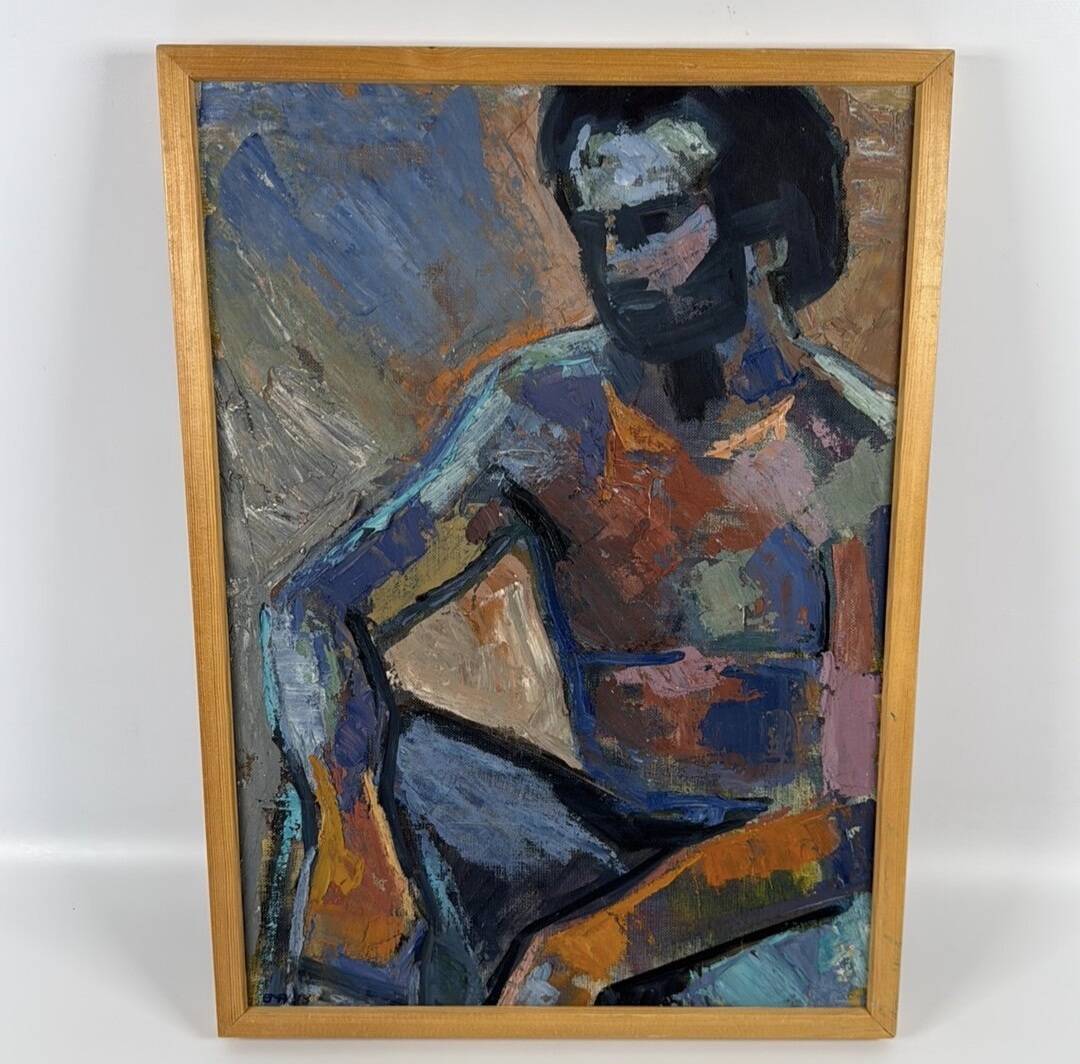 Peinture texturé homme nu Eva Monica Aspberg