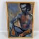 Peinture texturé homme nu Eva Monica Aspberg