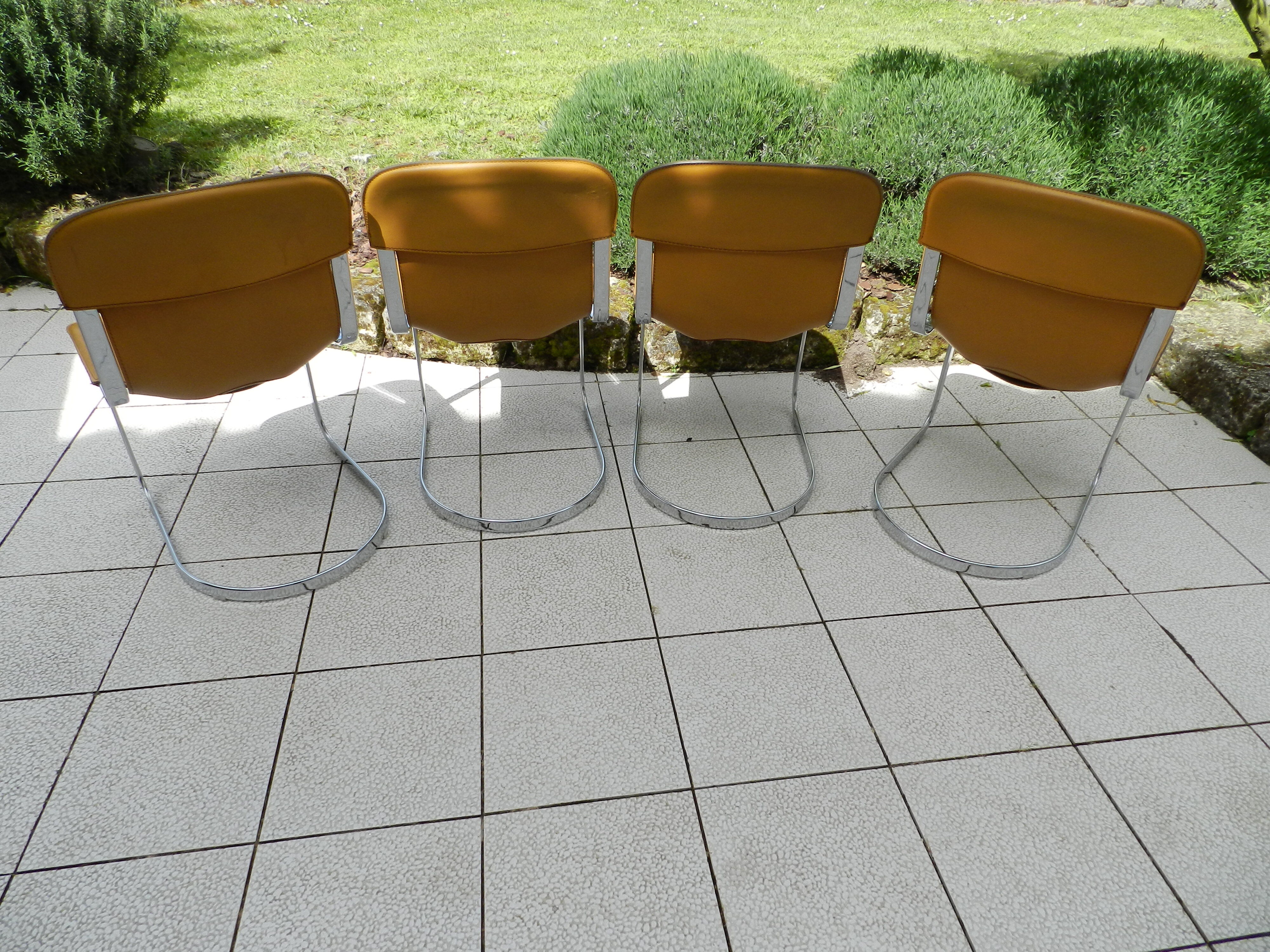 Ensembe de 4 chaises pour Cidue années 70