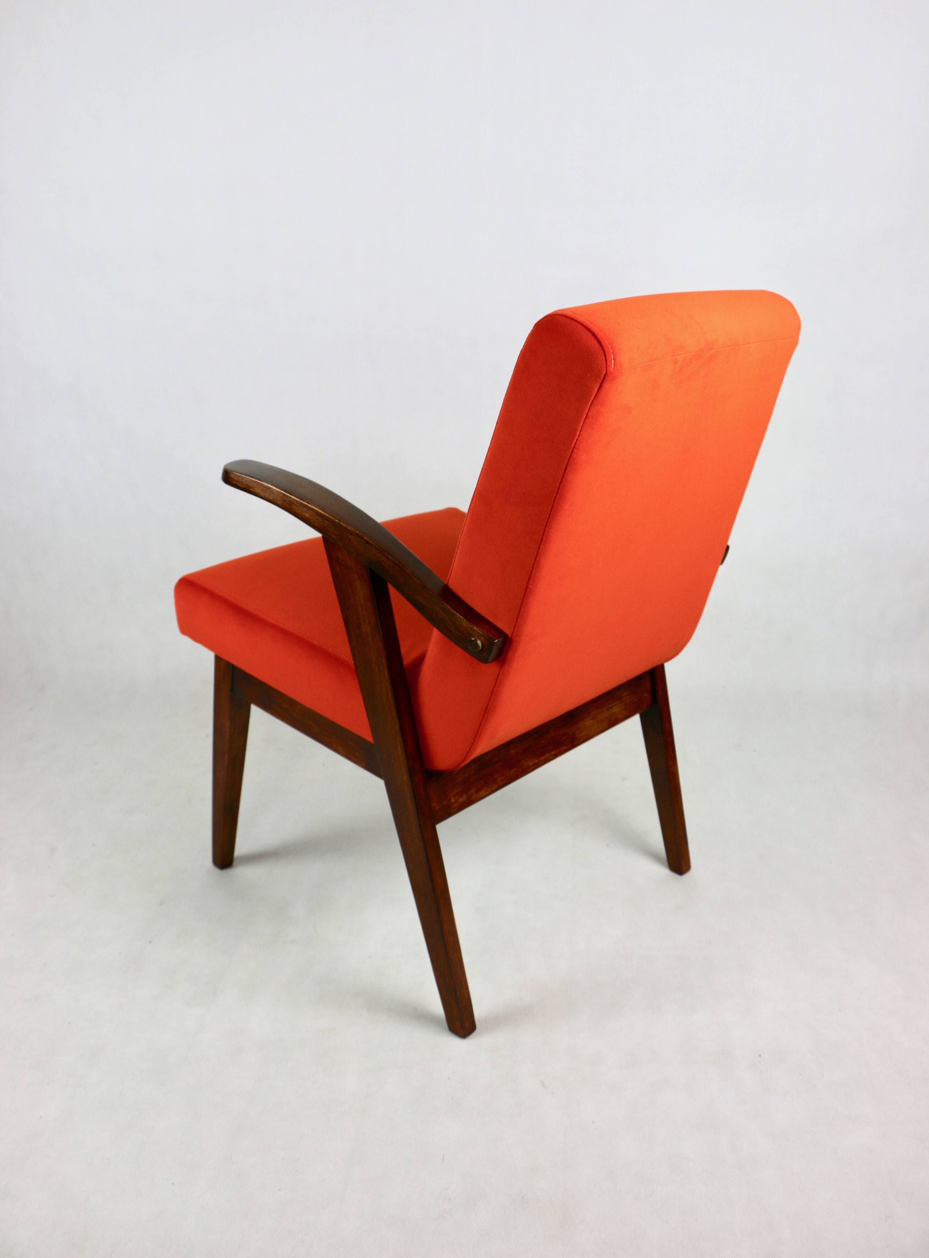Vintage armchair 300-123, design by M. Puchała, orange - available 2 pieces
