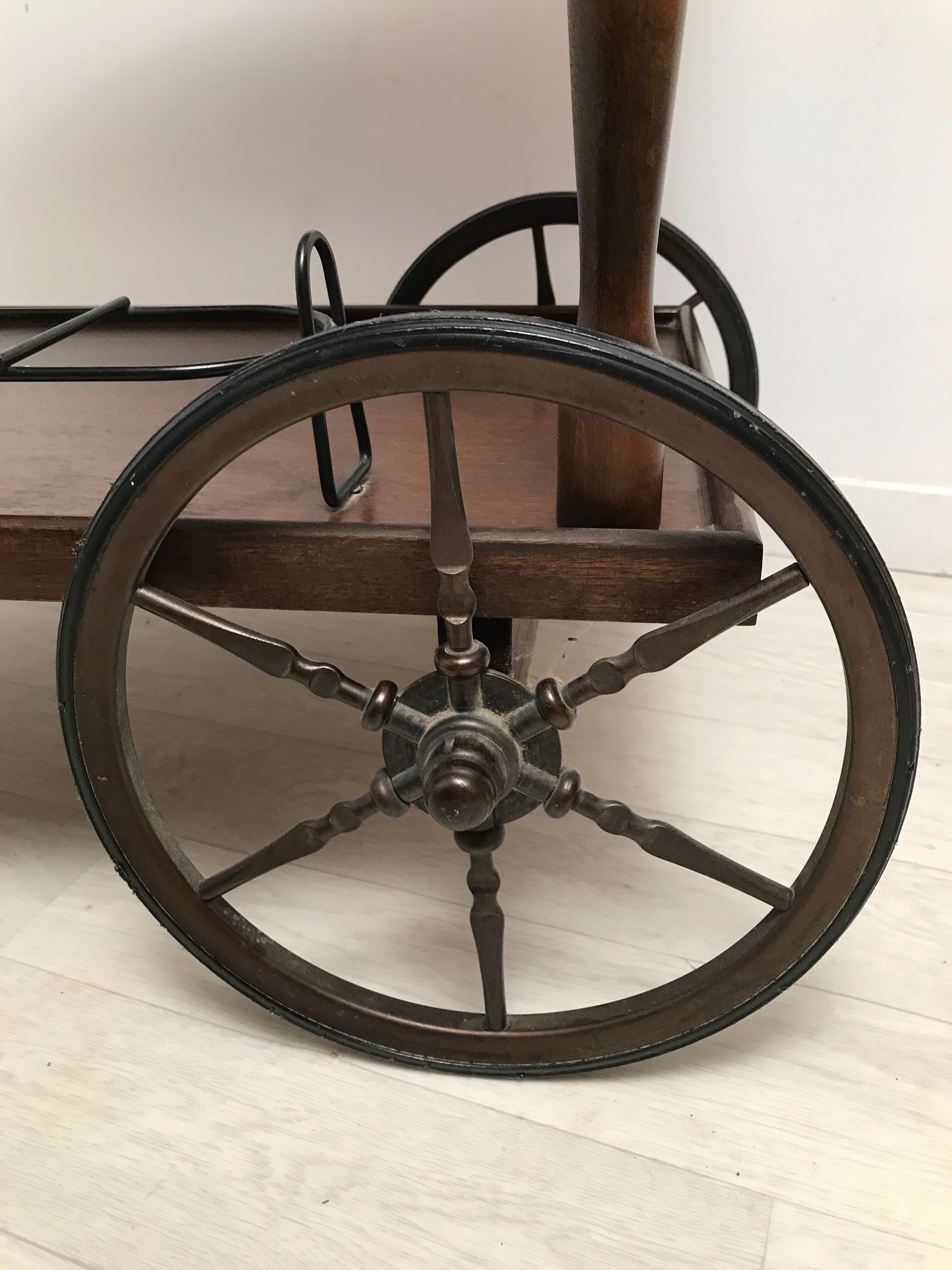 Vintage wheeled dessert Bottle Support