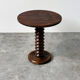 French sculptural turned oak pedestal side table, 1960s
