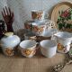 Set 11 coffee cups, sugar bowl and milk pitcher Wunsiedel Bavaria vintage