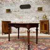 Double-sided desk in natural wood Louis XVI style