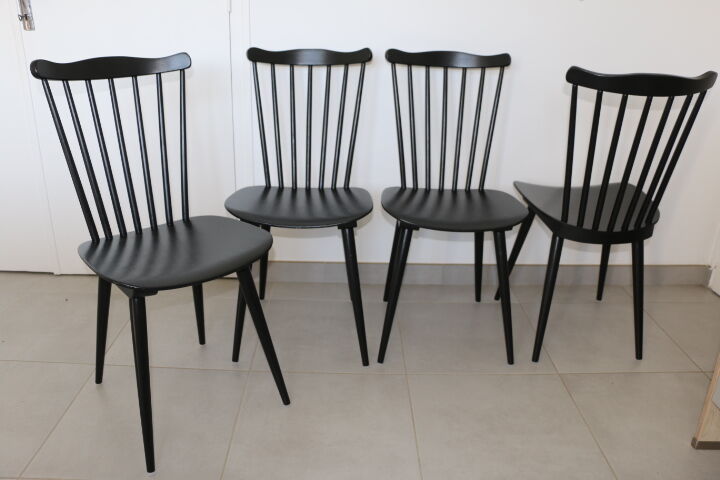 4 black Baumann V5 chairs