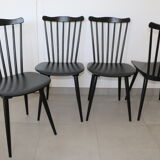 4 black Baumann V5 chairs
