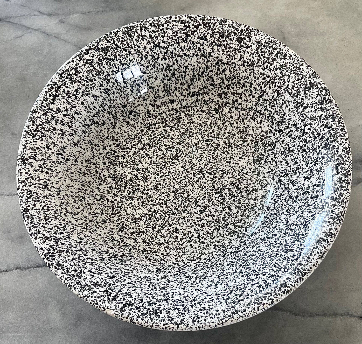 Italian speckled stoneware salad bowl