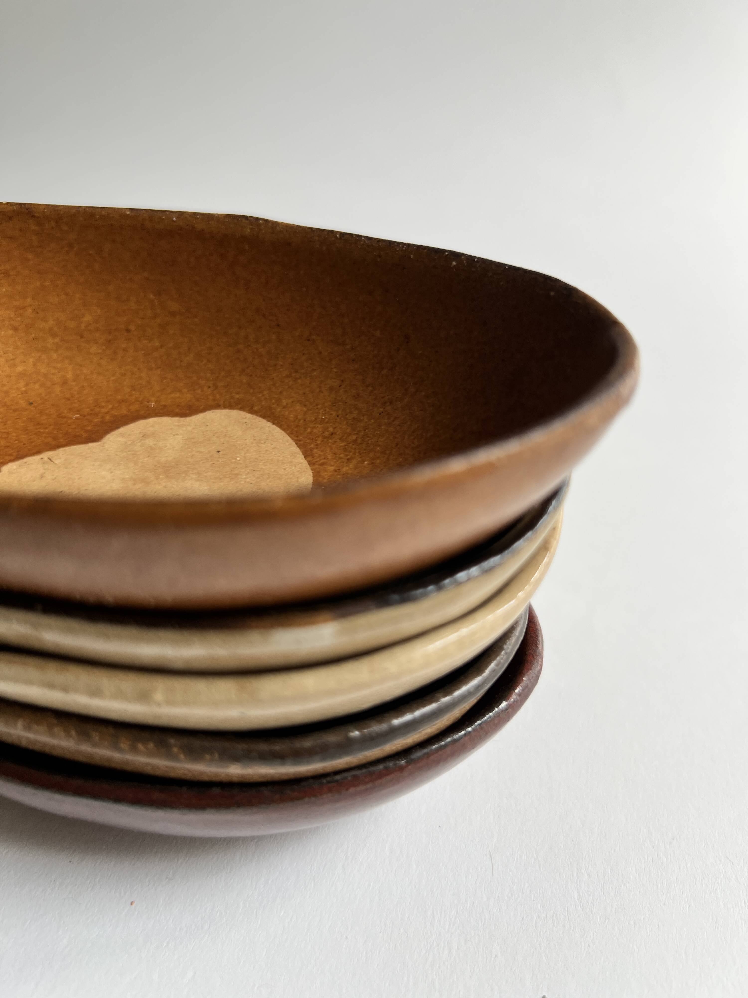 Set of 5 Japanese ceramic breakfast bowls