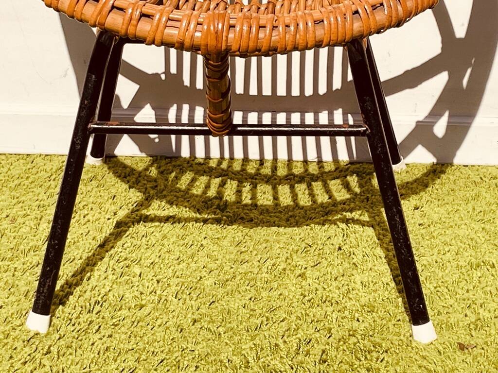 Pair of lounge rattan armchairs by D. Van Sliedregt / R. Noordwolde. Vintage