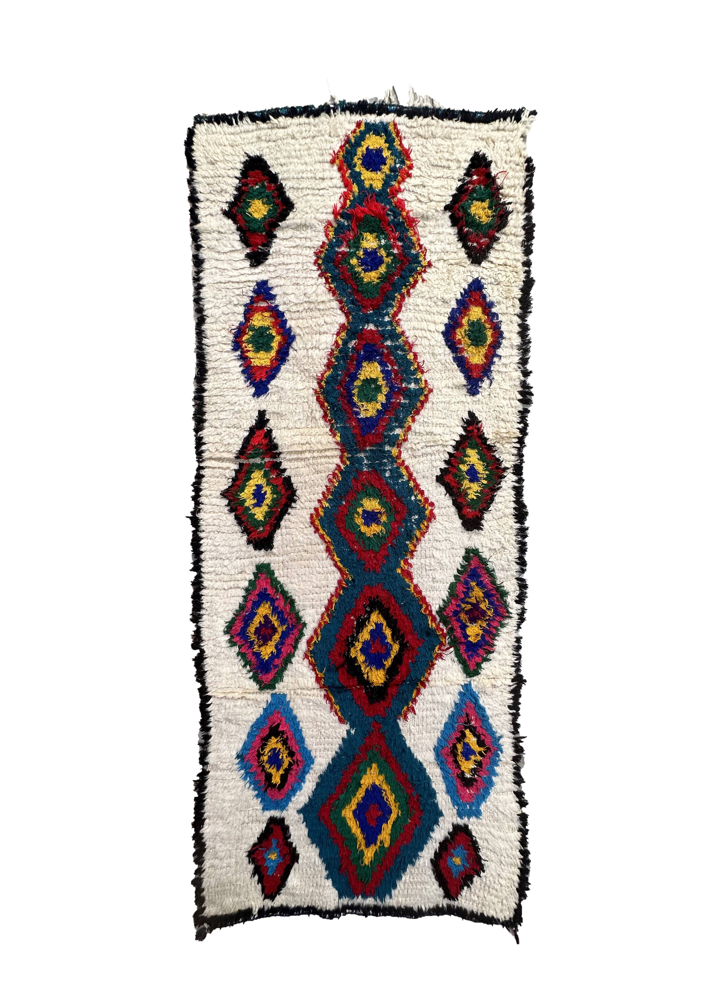 Colorful Moroccan rug Azilal - 190 x 75 cm