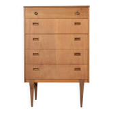 Midcentury Chest of Drawers / Tall Boy in Teak by Nathan. Vintage Modern /