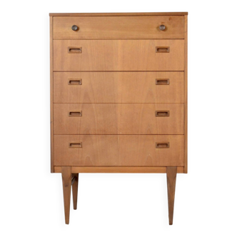 Midcentury Chest of Drawers / Tall Boy in Teak by Nathan. Vintage Modern /